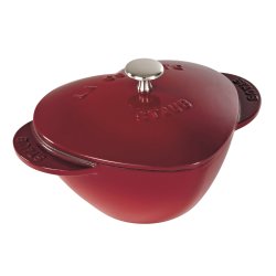 STAUB 珐宝 法国进口铸铁珐琅锅6.6L心形炖锅 樱桃红 电磁炉燃气灶通用