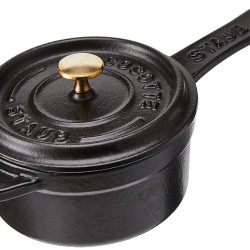 STAUB 珐宝 0.2L铸铁迷你汤锅奶锅平底锅 烤箱电磁炉可用 哑光黑色