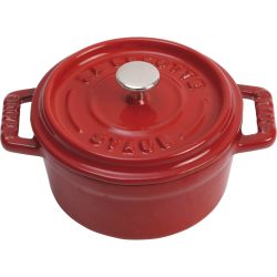 Staub 铸铁 0.25 夸脱迷你圆形炖锅 - 樱桃色,法国制造