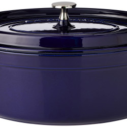 STAUB 珐宝 铸铁烤炉/Cocotte，椭圆形 29 厘米，4.25 升，深蓝色