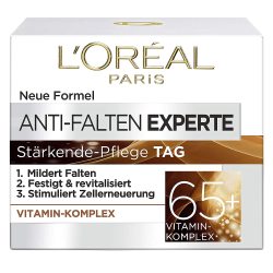 L'Oreal Paris 巴黎欧莱雅 Anti-Falten Experte日霜 65+，含维生素复合物的抗衰老面霜，淡化深层皱纹，紧致肌肤，焕活肌肤，50 毫升