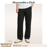 Abercrombie & Fitch 美式复古黑色baggy棉麻混纺休闲裤长裤26夏男装130-6050 深黑色 31 /32 (180/78A)