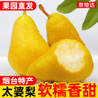京地达 烟台太婆梨软梨净重8.5斤大果130g+新鲜香蕉大头梨 源头直发包邮