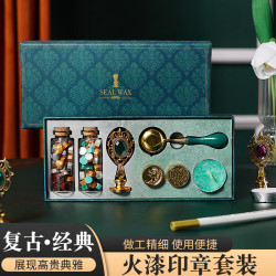 touch fish 火漆印章套装 古金墨绿钻石柄