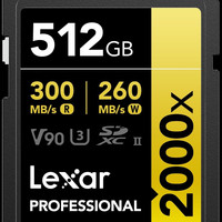 雷克沙 512G专业SD卡300MB/s支持4K8K相机内存卡