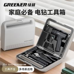 绿林 能工BOX手电钻家用工具箱套装 电动螺丝刀