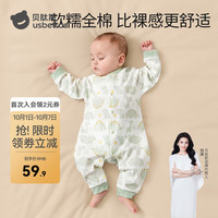 贝肽斯 婴儿衣服春秋季新生儿连体衣宝宝四季款纯棉长袖婴儿睡衣空调哈衣 趣味小恐龙-中开 73cm