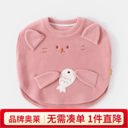 嘟嘟家 奥莱宝宝马甲冬装奥粒绒儿童可爱上衣冬季卡通男童女童加厚保暖背 粉色猫 80