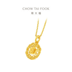 周大福 爆闪玫瑰花园黄金吊坠女约3.05g EOF1235生日礼物