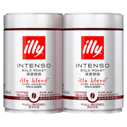 illy 双11意利（illy）意式拼配（深烘）阿拉比卡进口咖啡豆250g*2罐装