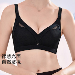欧迪芬 无痕内衣女小胸聚拢文胸GB4338 黑色 85B