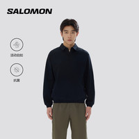 萨洛蒙 男款 户外运动春季穿搭舒适透气棉质长袖POLO衫 PL LS POLO 深黑色 C29042 XL 180/100A