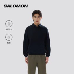 萨洛蒙 男款 户外运动春季穿搭舒适透气棉质长袖POLO衫 PL LS POLO 深黑色 C29042 XL 180/100A