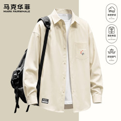 马克华菲 长袖衬衫 舒适透气 杏色红爱心熊 2XL