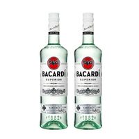 保税Bacardi百加得白朗姆酒基酒980ml海外进口洋酒裸瓶两瓶装