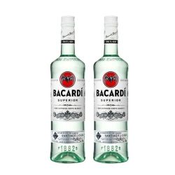 保税Bacardi百加得白朗姆酒基酒980ml海外进口洋酒裸瓶两瓶装