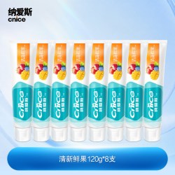纳爱斯 牙膏8支清新口气鲜果冰菊维他命C美白强健牙齿TK