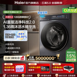 海尔 云溪5.0 D1系列 XQG120-BLE7AD1U1 滚筒洗衣机 12kg 极夜灰