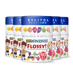 FLOSSY! flossy儿童牙线棒5罐装小孩宝宝牙线专用旗舰店超细独立包装日本