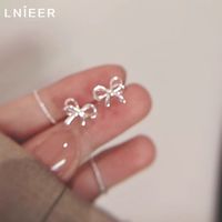 百亿补贴：Lnieer 足银蝴蝶结丝带耳钉 小仙女轻奢耳饰