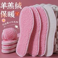 DRYWORLD 女士冬季羊羔绒保暖鞋垫加绒加厚防寒棉鞋垫吸汗防臭软底舒适鞋垫