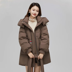 雪中飞 女士加厚保暖长款羽绒服