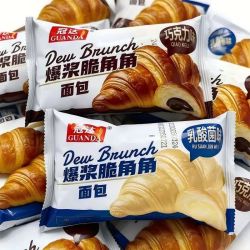 冠达 牛角包即食懒人早餐代餐巧克力夹心面包吐司健康营养学生食品