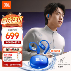 JBL Endurance Zone 真无线挂耳式蓝牙耳机 海岸蓝