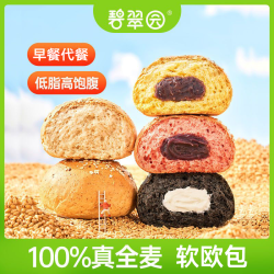 碧翠园 全麦面包软欧包20只健康抗饿低脂欧包粗粮健身代餐零食品