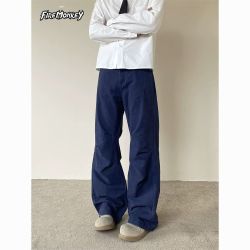 火猴 褶皱工装美式cleanfit简约复古高级感百搭宽松直筒休闲法工裤男女