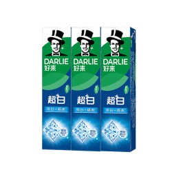 好来 牙膏双重薄荷225g*3支家庭装含氟防蛀去牙渍清新口气正品黑人