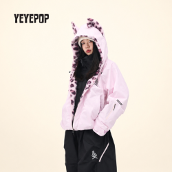 YEYEPOP斑比豹猫27新款男女防风耐磨加棉防水滑雪服专业户外套装