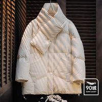 马登 90白鸭绒可拆卸围脖女士羽绒服