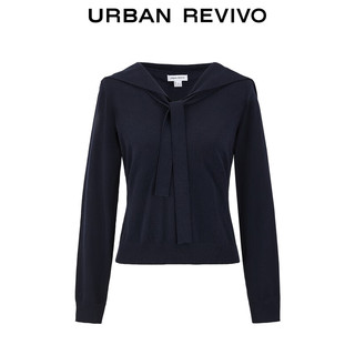 URBAN REVIVO UYL950196 飘带短款针织衫 2025秋季