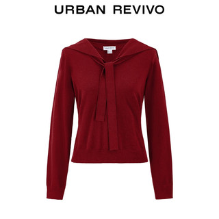 URBAN REVIVO UYL950196 飘带短款针织衫
