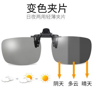 海边度假：智能变色偏光眼镜片日夜两用夹片近视偏光太阳镜男开车夹片墨镜女