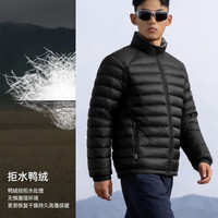户外徒步：黑冰 24户外保暖轻量便携羽绒内胆男款立领休闲羽绒服 哑黑 L