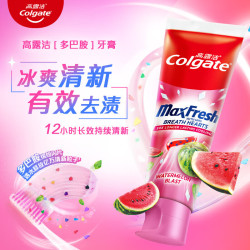 高露洁 多巴胺彩虹西瓜冰爽薄荷牙膏清新口气含氟防蛀成人热销榜
