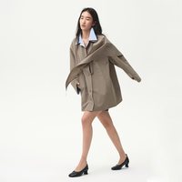白弓新品时尚艺术通勤两面穿大衣简约风设计感双面穿外套57593