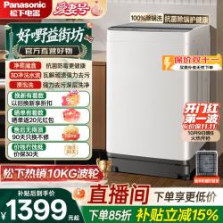 松下 波轮洗衣机 10KG大容量 抗菌除螨洗 轻柔洗