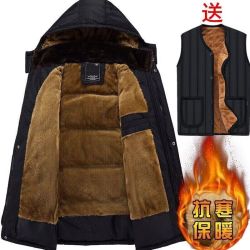 中老年棉衣男爸爸装60岁爷爷外套老人冬季棉袄加绒加厚棉服老年人