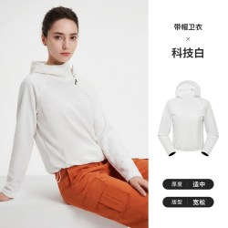 navigare 小帆船2026秋季新款运动设计感抑菌女士套头连帽宽松卫衣