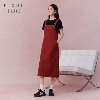 爱居兔 EQLGJ1P001A 背心式直筒连衣裙 暗红 L