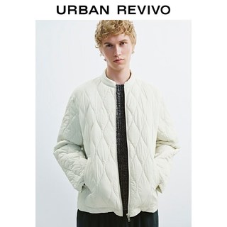 URBAN REVIVO UMB160002+ 波浪绗缝拉链棉服 浅灰 XS
