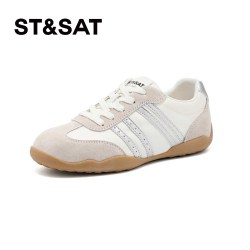 星期六 ST&SAT 德训鞋拼色系列2026秋季新款百搭显瘦系带休闲鞋SSE3112P2J