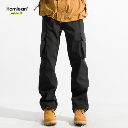 Homlean 美式机能伞兵工装裤男春夏宽松小众阔腿休闲登山长裤S6603黑色2XL 2XL（165-185斤）