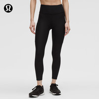 lululemon 丨Fast and Free 女士运动高腰紧身裤 24" *拉绒 LW5FAFA 黑色 S