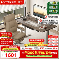 乐歌 电动升降桌电脑桌双电机站立办公家用书桌 E3/1.2m灰胡桃木色套装