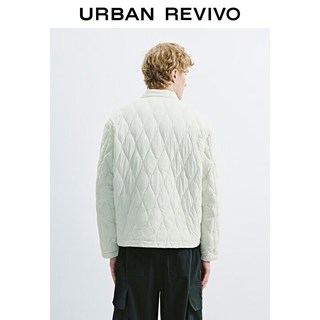 URBAN REVIVO UMB160002+ 波浪绗缝拉链棉服 浅灰 XS