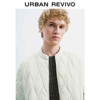 URBAN REVIVO UMB160002+ 波浪绗缝拉链棉服 浅灰 XS